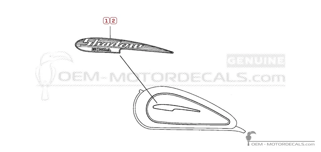 Aufkleber für Honda VT125C SHADOW 2003 • Honda OEM-Aufkleber Aufkleber für Honda VT125C SHADOW 2003 • Honda OEM-Aufkleber