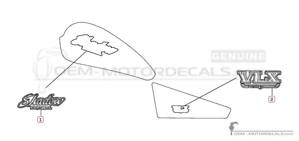 Naklejki do Honda VT600C SHADOW 1988 • Honda Naklejki OEM