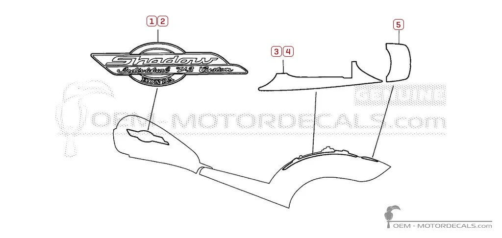 Pegatinas para Honda VT600C SHADOW 1997 • Honda Pegatinas OEM Pegatinas para Honda VT600C SHADOW 1997 • Honda Pegatinas OEM