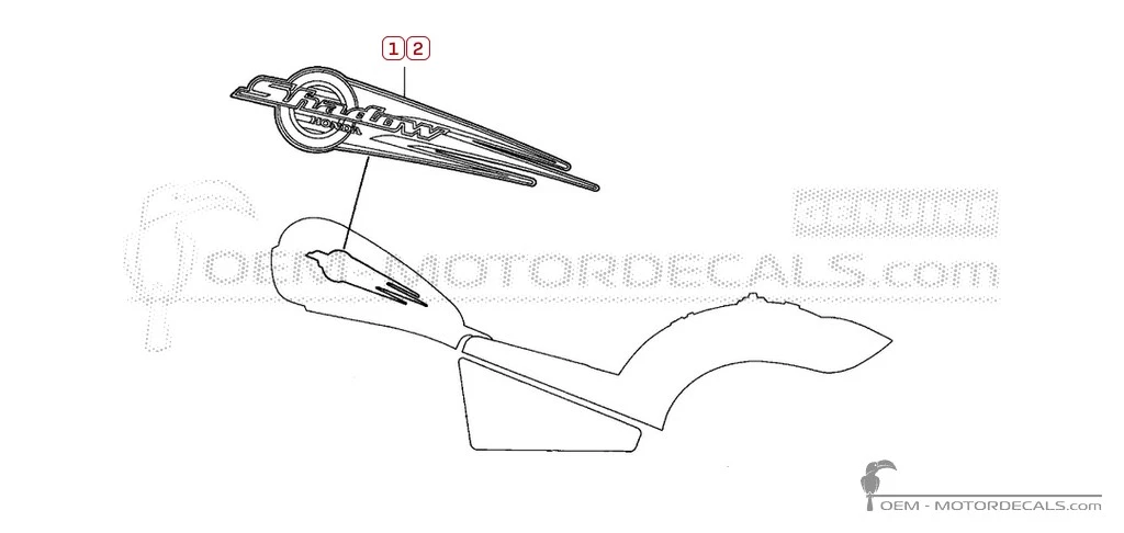 Pegatinas para Honda VT600C SHADOW 1998 • Honda Pegatinas OEM Pegatinas para Honda VT600C SHADOW 1998 • Honda Pegatinas OEM
