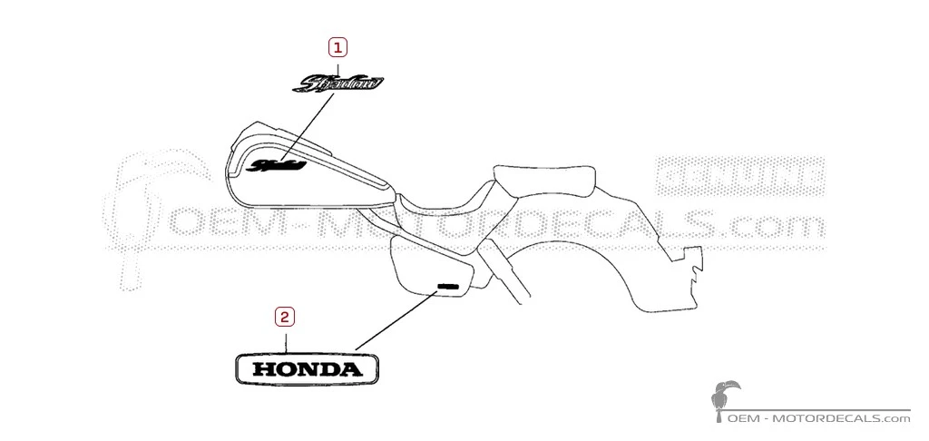 Autocollants pour Honda VT750C SHADOW Aero 2004 • Honda Autocollants OEM