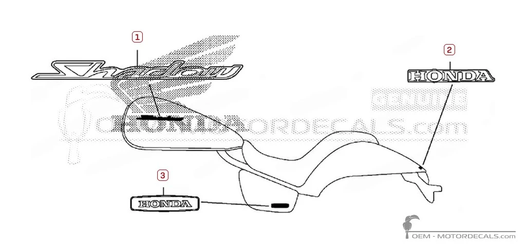 Naklejki do Honda VT750C SHADOW Spirit 2007 • Honda Naklejki OEM