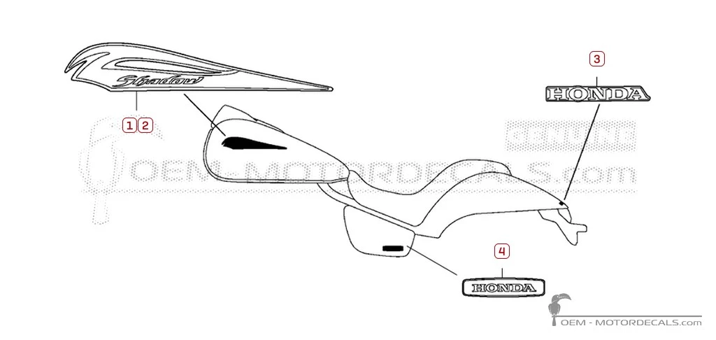 Decals for Honda VT750C SHADOW Spirit 2010 • Honda OEM Decals