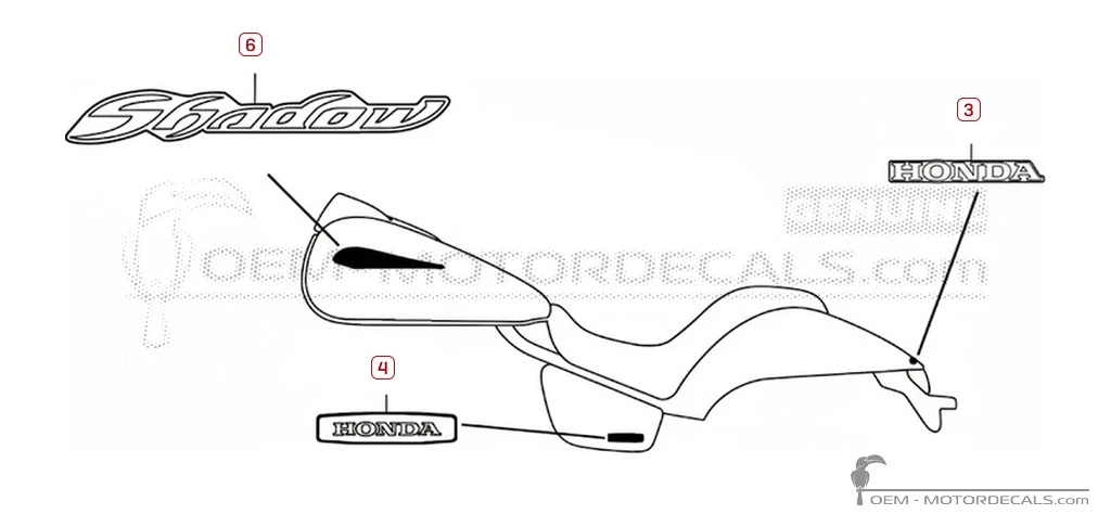 Autocollants pour Honda VT750C SHADOW 2010 • Honda Autocollants OEM