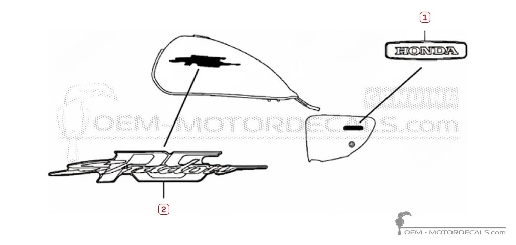 Decals for Honda VT750C SHADOW RS 2010 • Honda OEM Decals