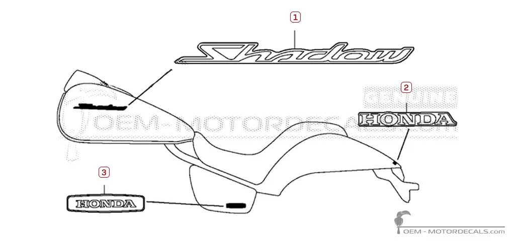 Autocollants pour Honda VT750C SHADOW Phantom 2011 • Honda Autocollants OEM
