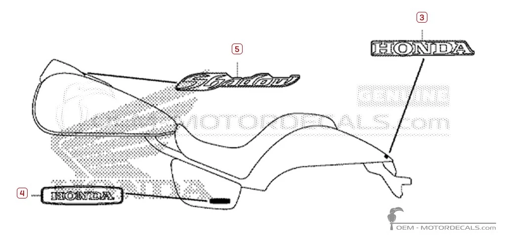 Aufkleber für Honda VT750C SHADOW Spirit 2013 • Honda OEM-Aufkleber