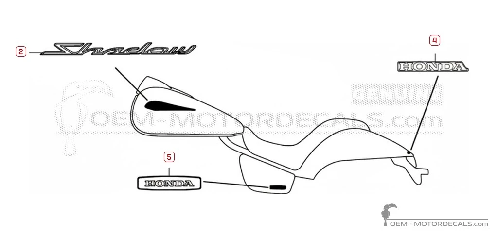 Decals for Honda VT750C SHADOW Phantom 2014 • Honda OEM Decals