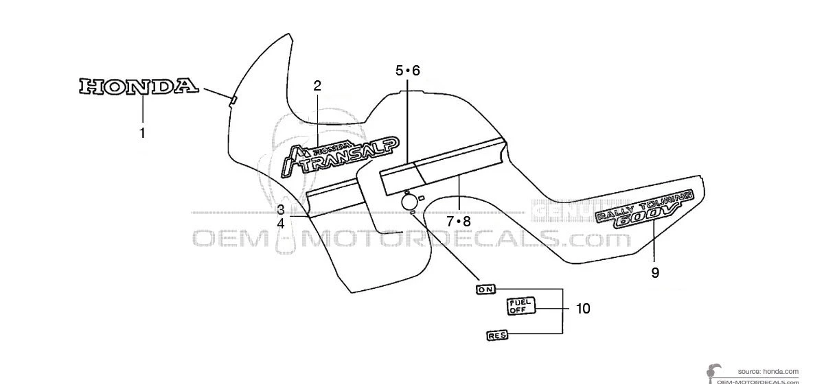 Naklejki do Honda XL600V TRANSALP 1989 - Niebieski • Honda Naklejki OEM