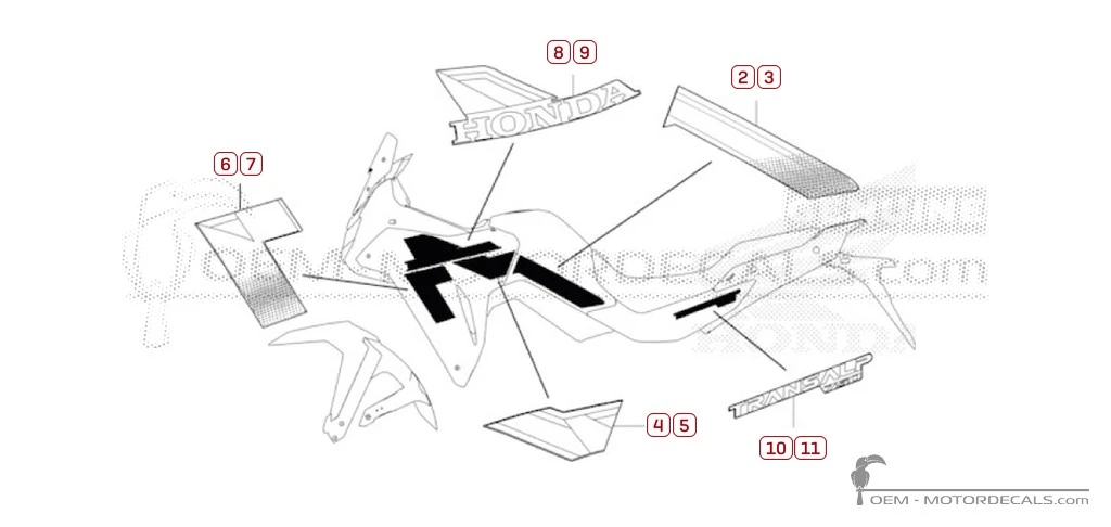 Stickers voor Honda XL750 TRANSALP 2026 • Honda OEM Stickers
