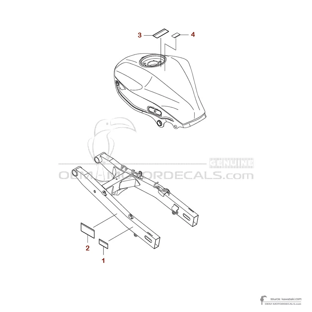 Pegatinas para Kawasaki NINJA 125 - Etiquetas de precaución • Kawasaki Pegatinas OEM