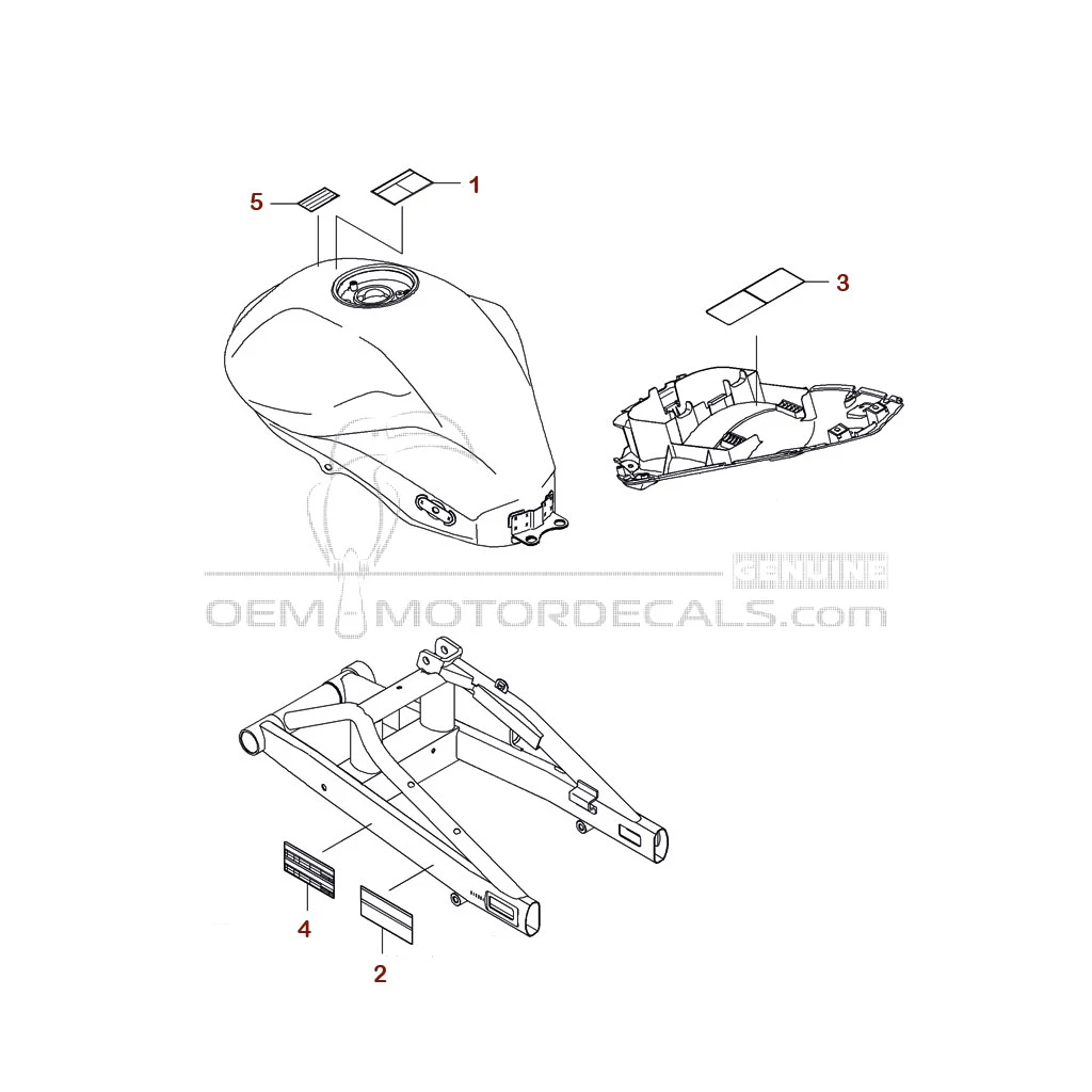 Aufkleber für Kawasaki EX650 ER6F - Vorsichtsetiketten • Kawasaki OEM-Aufkleber