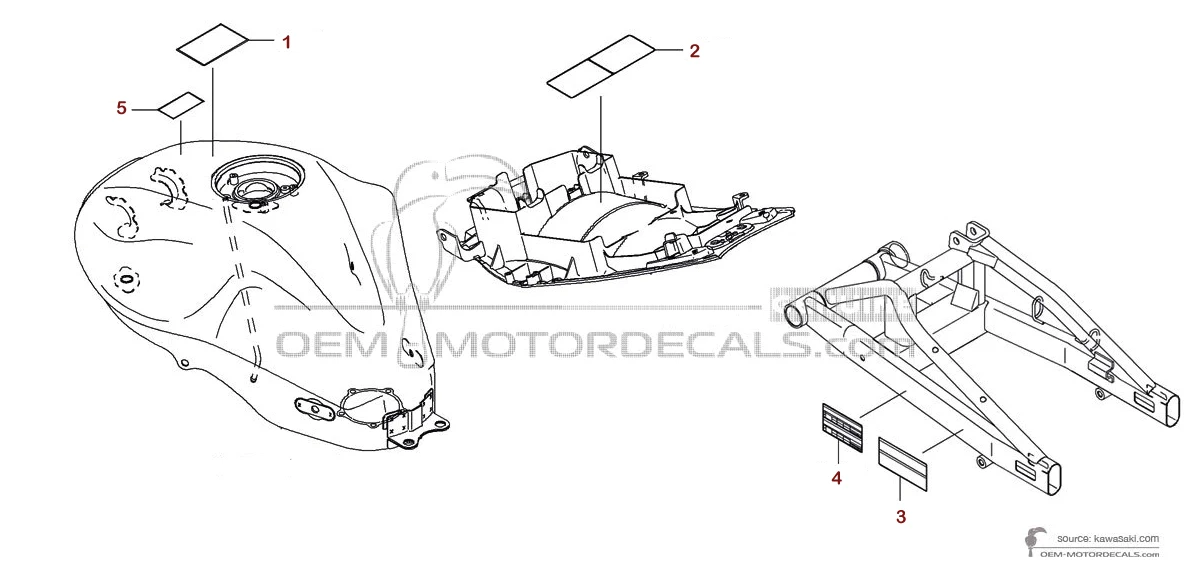 Naklejki do Kawasaki ER650 ER6N - Etykiety ostrzegawcze • Kawasaki Naklejki OEM