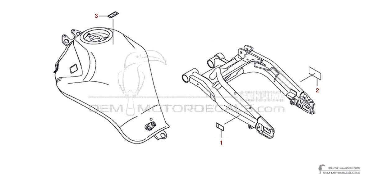 Decals for Kawasaki ER650 ER6N - Caution labels • Kawasaki OEM Decals