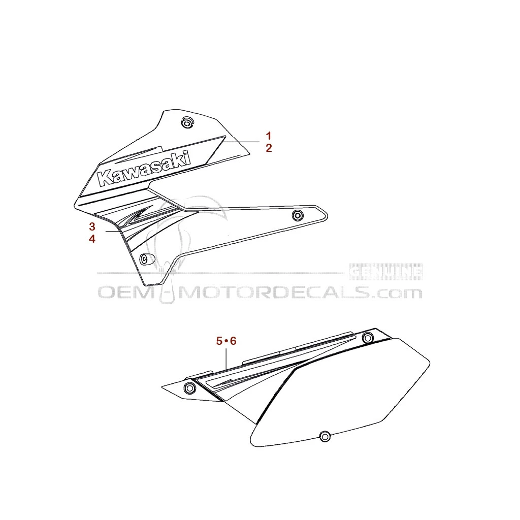 Aufkleber für Kawasaki KLX250 2011 - Weiss • Kawasaki OEM-Aufkleber