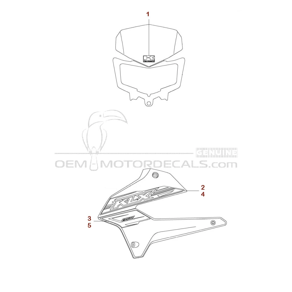 Pegatinas para Kawasaki KLX250 2017 - Verde • Kawasaki Pegatinas OEM