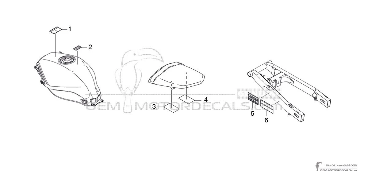 Pegatinas para Kawasaki NINJA 250R - Etiquetas de precaución • Kawasaki Pegatinas OEM