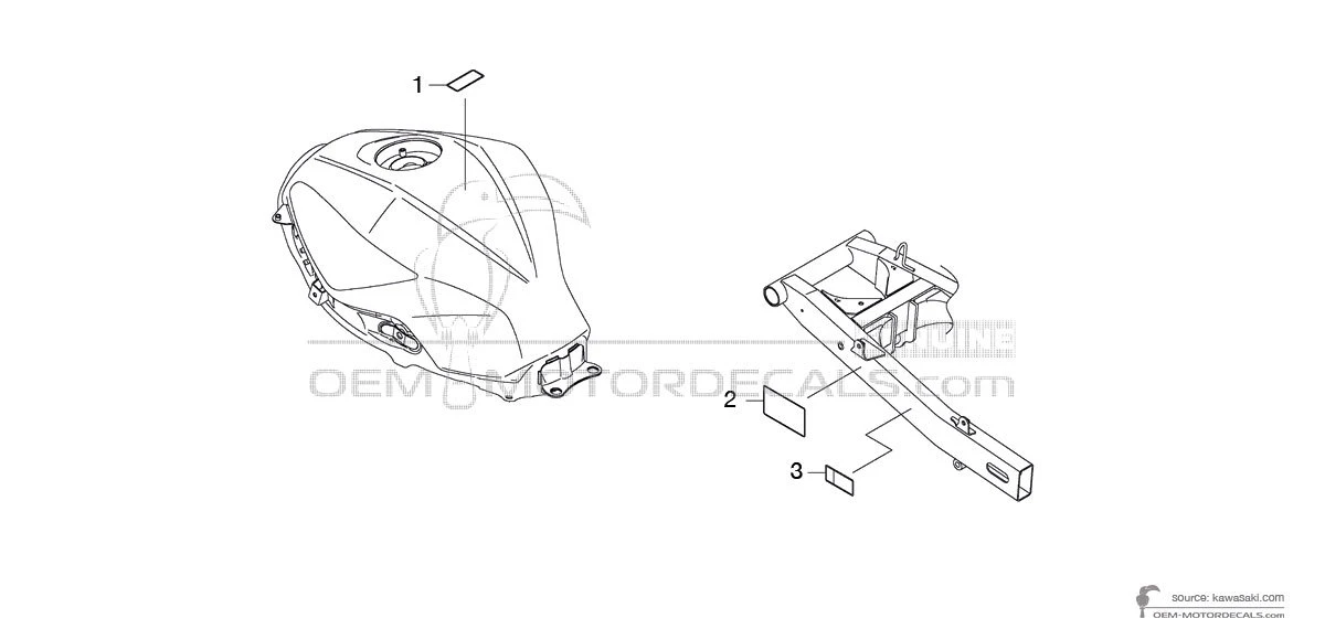 Aufkleber für Kawasaki NINJA 300 - Vorsichtsetiketten • Kawasaki OEM-Aufkleber