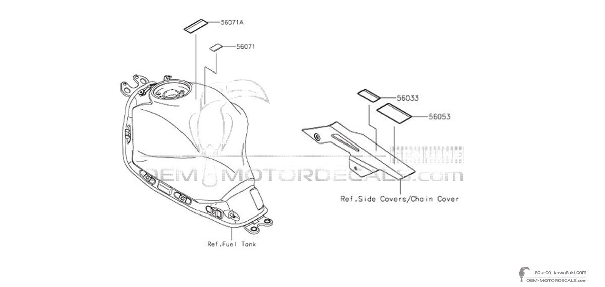 Adesivi per Kawasaki NINJA 650 - Etichette di avvertenza • Kawasaki Adesivi OEM