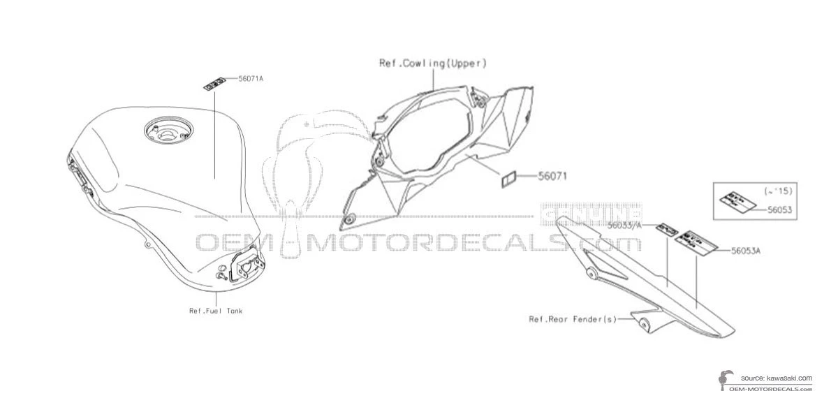 Decals for Kawasaki Z1000SX - Caution labels • Kawasaki OEM Decals
