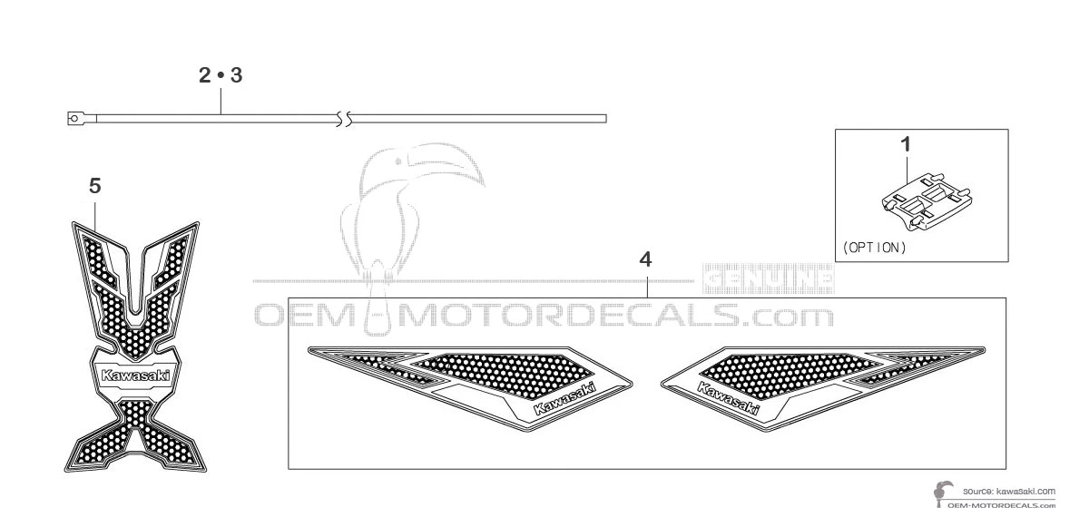 Stickers voor Kawasaki Z500/SE - Optionele Stickers • Kawasaki OEM Stickers
