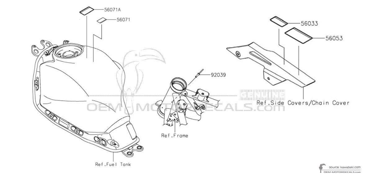 Decals for Kawasaki Z650 - Caution labels • Kawasaki OEM Decals