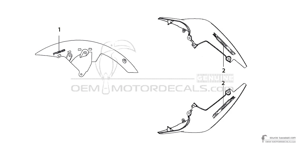 Pegatinas para Kawasaki Z750R 2012 - Negro • Kawasaki Pegatinas OEM