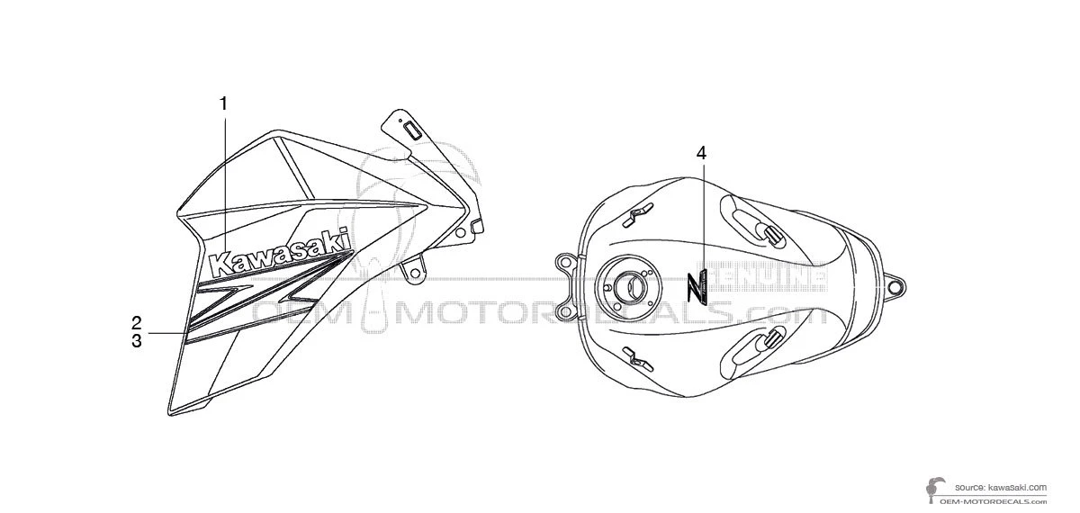 Naklejki do Kawasaki Z800 2015 - Czarny E Version • Kawasaki Naklejki OEM
