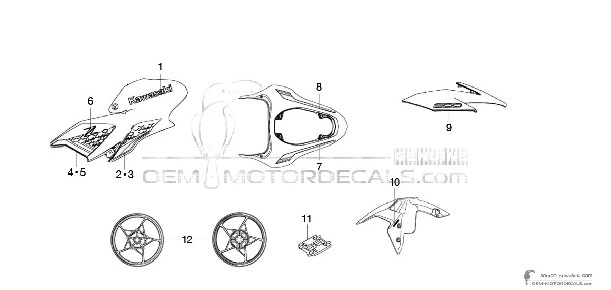 Naklejki do Kawasaki Z900 2020 - Zielony • Kawasaki Naklejki OEM