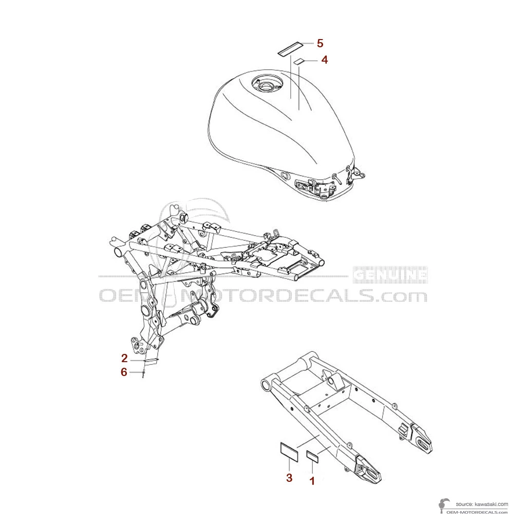 Stickers voor Kawasaki Z900RS CAFE - Voorzichtigheid labels • Kawasaki OEM Stickers