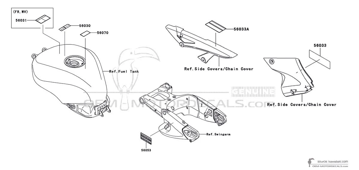 Decals for Kawasaki ZX10R - Caution labels • Kawasaki OEM Decals