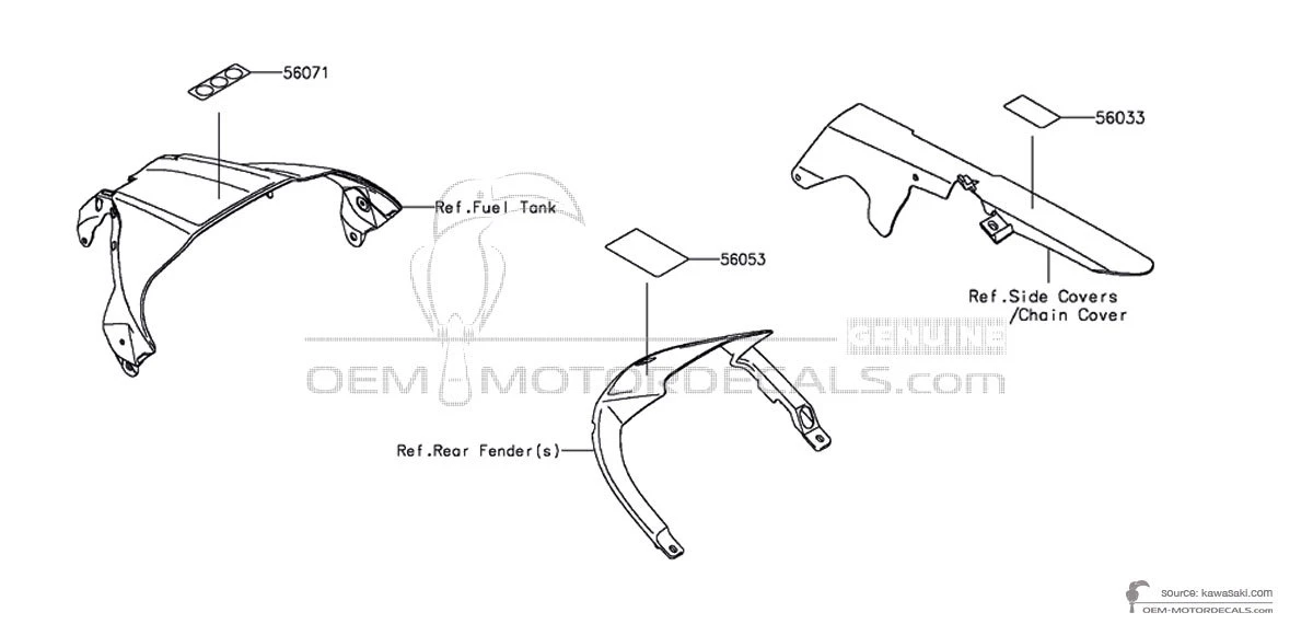 Decals for Kawasaki ZX10R - Caution labels • Kawasaki OEM Decals