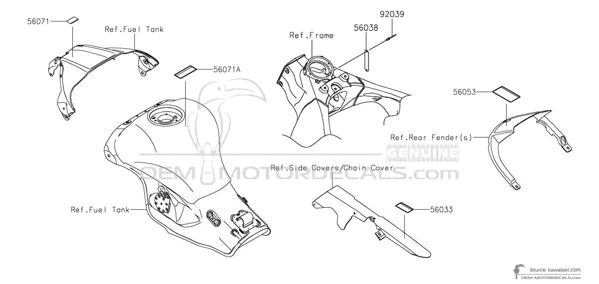 Decals for Kawasaki ZX10R - Caution labels • Kawasaki OEM Decals