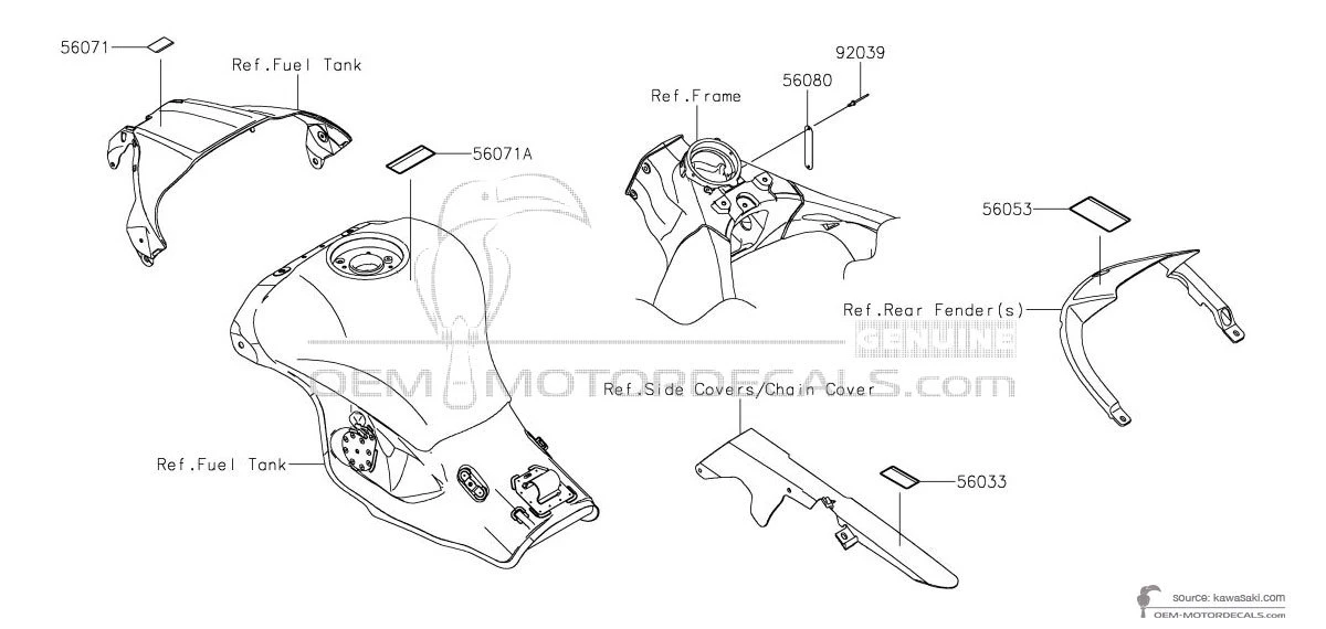 Decals for Kawasaki ZX10R - Caution labels • Kawasaki OEM Decals