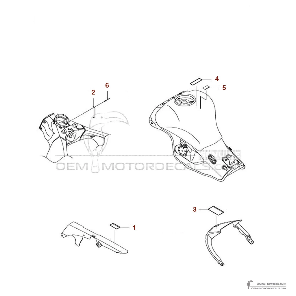 Decals for Kawasaki ZX10RR - Caution labels • Kawasaki OEM Decals