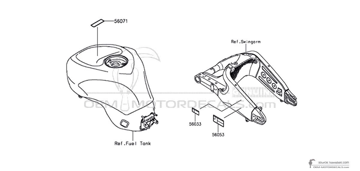 Decals for Kawasaki ZX6R - Caution labels • Kawasaki OEM Decals