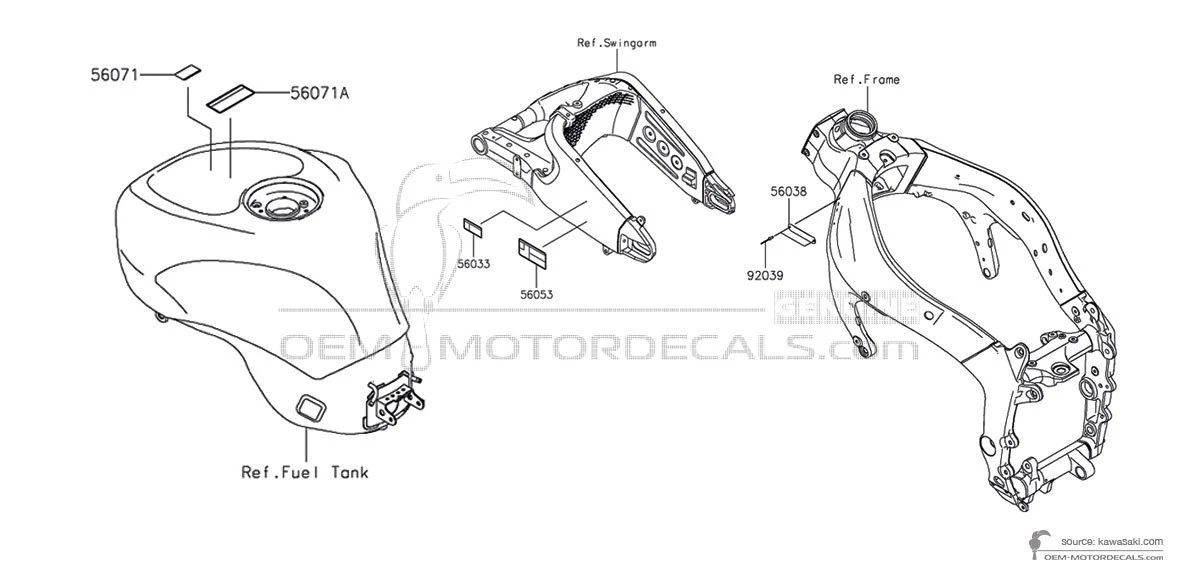 Decals for Kawasaki ZX6R - Caution labels • Kawasaki OEM Decals