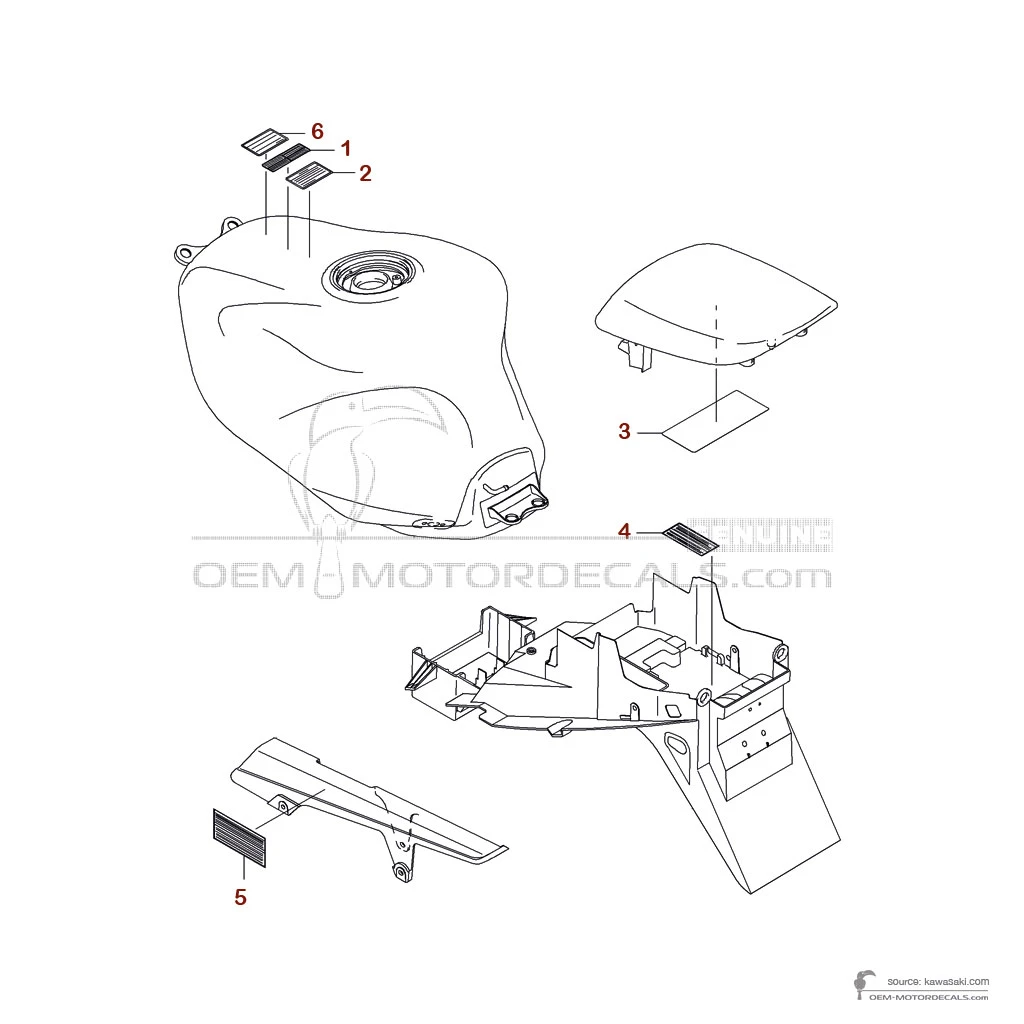 Decals for Kawasaki ZX9R - Caution labels • Kawasaki OEM Decals
