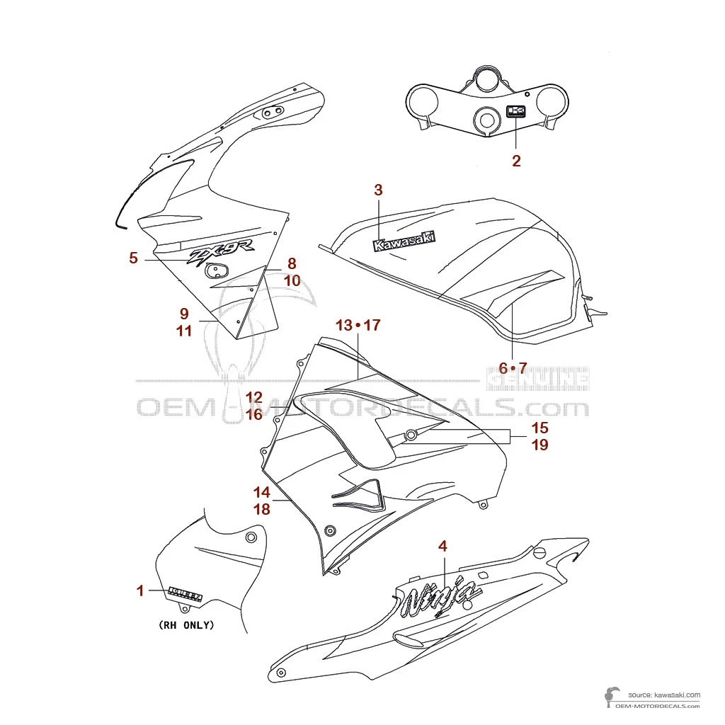 のん 05-06 ZX-6RR ZX600 ZX-6R ZX636 New Genuine Kawasaki NINJA