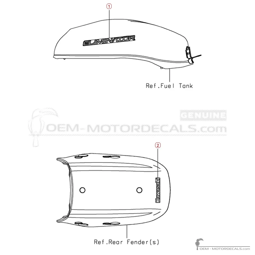 Aufkleber für Kawasaki ELIMINATOR 500 SE 2025 • Kawasaki OEM-Aufkleber Aufkleber für Kawasaki ELIMINATOR 500 SE 2025 • Kawasaki OEM-Aufkleber