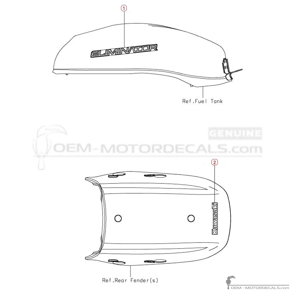 Aufkleber für Kawasaki ELIMINATOR 500 2025 • Kawasaki OEM-Aufkleber Aufkleber für Kawasaki ELIMINATOR 500 2025 • Kawasaki OEM-Aufkleber