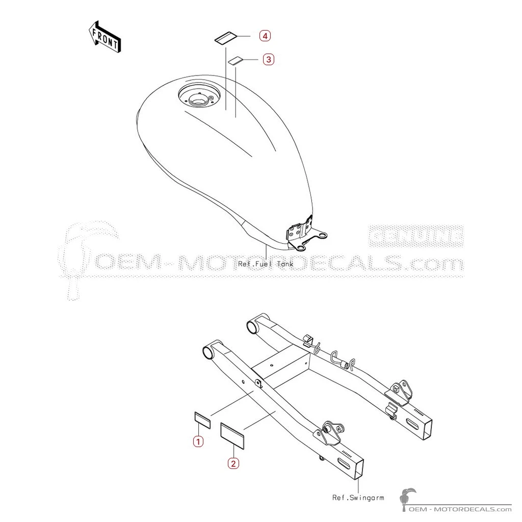 Warnhinweise für ELIMINATOR 500 2026 • Kawasaki OEM-Aufkleber Warnhinweise für ELIMINATOR 500 2026 • Kawasaki OEM-Aufkleber