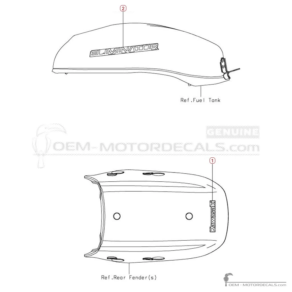Aufkleber für Kawasaki ELIMINATOR 500 2026 • Kawasaki OEM-Aufkleber Aufkleber für Kawasaki ELIMINATOR 500 2026 • Kawasaki OEM-Aufkleber