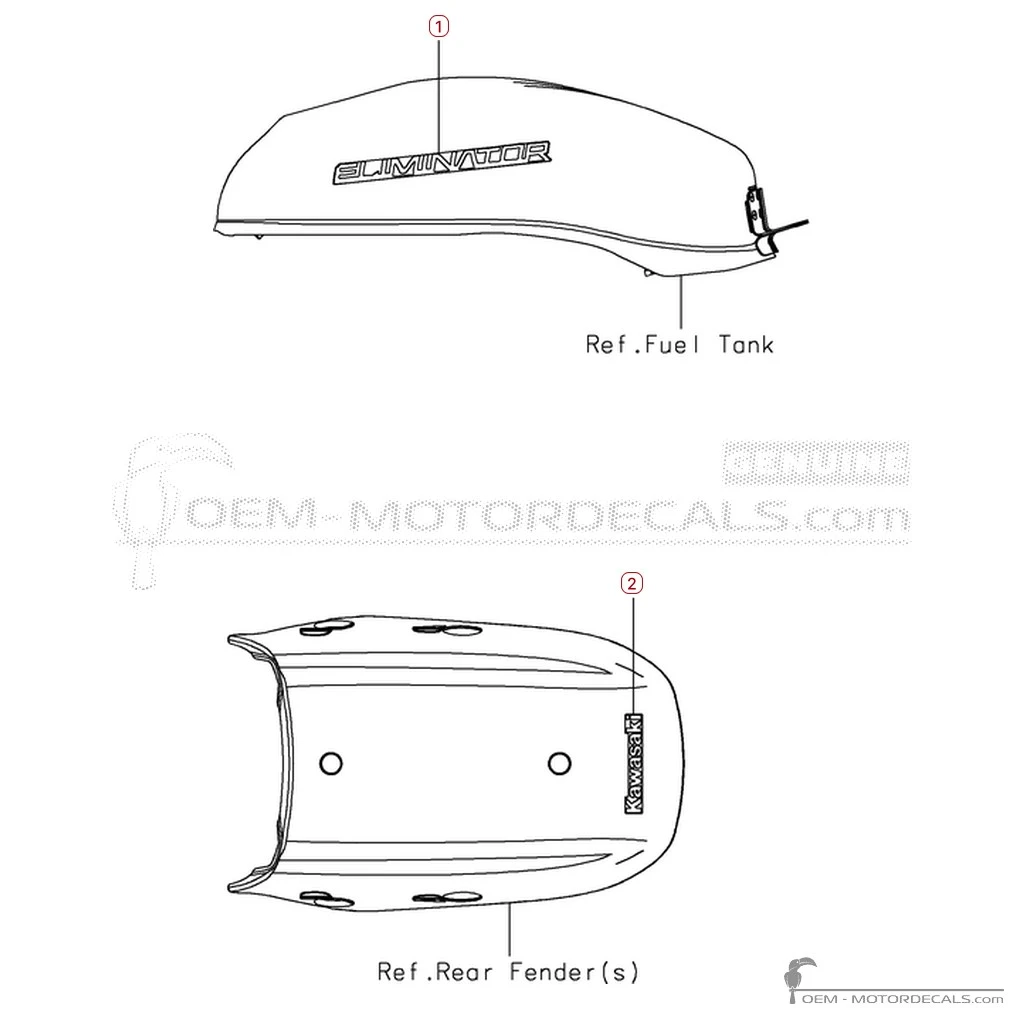 Aufkleber für Kawasaki ELIMINATOR 500 SE 2026 • Kawasaki OEM-Aufkleber Aufkleber für Kawasaki ELIMINATOR 500 SE 2026 • Kawasaki OEM-Aufkleber