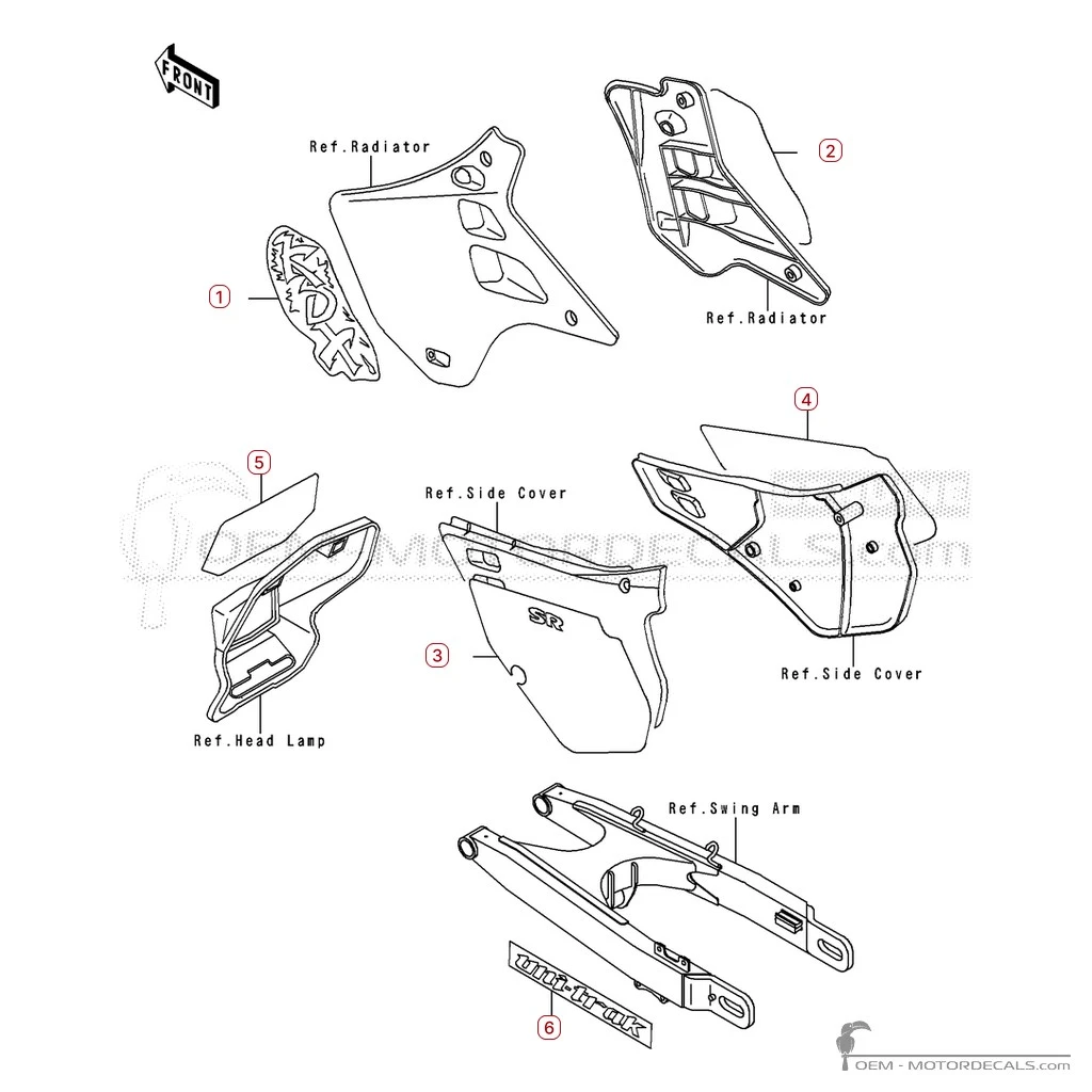 Aufkleber für Kawasaki KDX125 1990 • Kawasaki OEM-Aufkleber Aufkleber für Kawasaki KDX125 1990 • Kawasaki OEM-Aufkleber