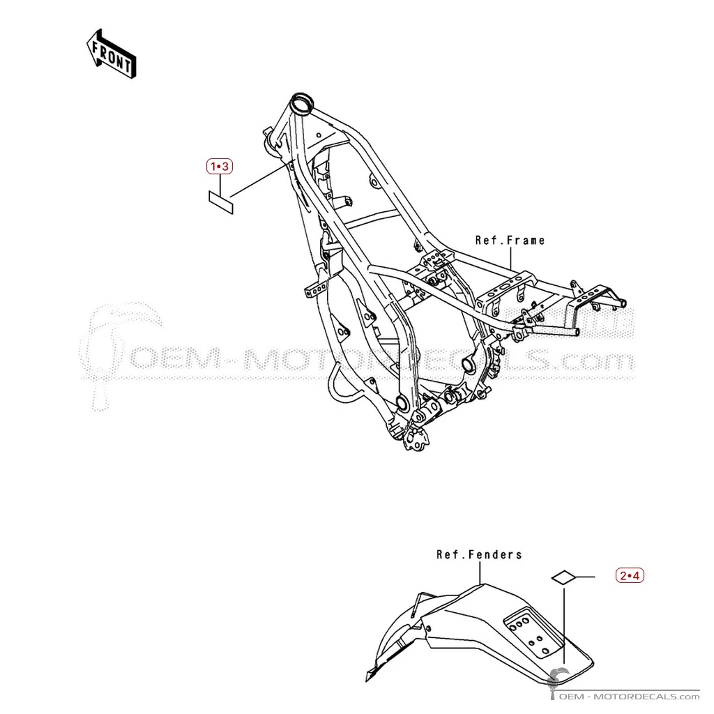 Warnhinweise für KDX200 1999 • Kawasaki OEM-Aufkleber Warnhinweise für KDX200 1999 • Kawasaki OEM-Aufkleber