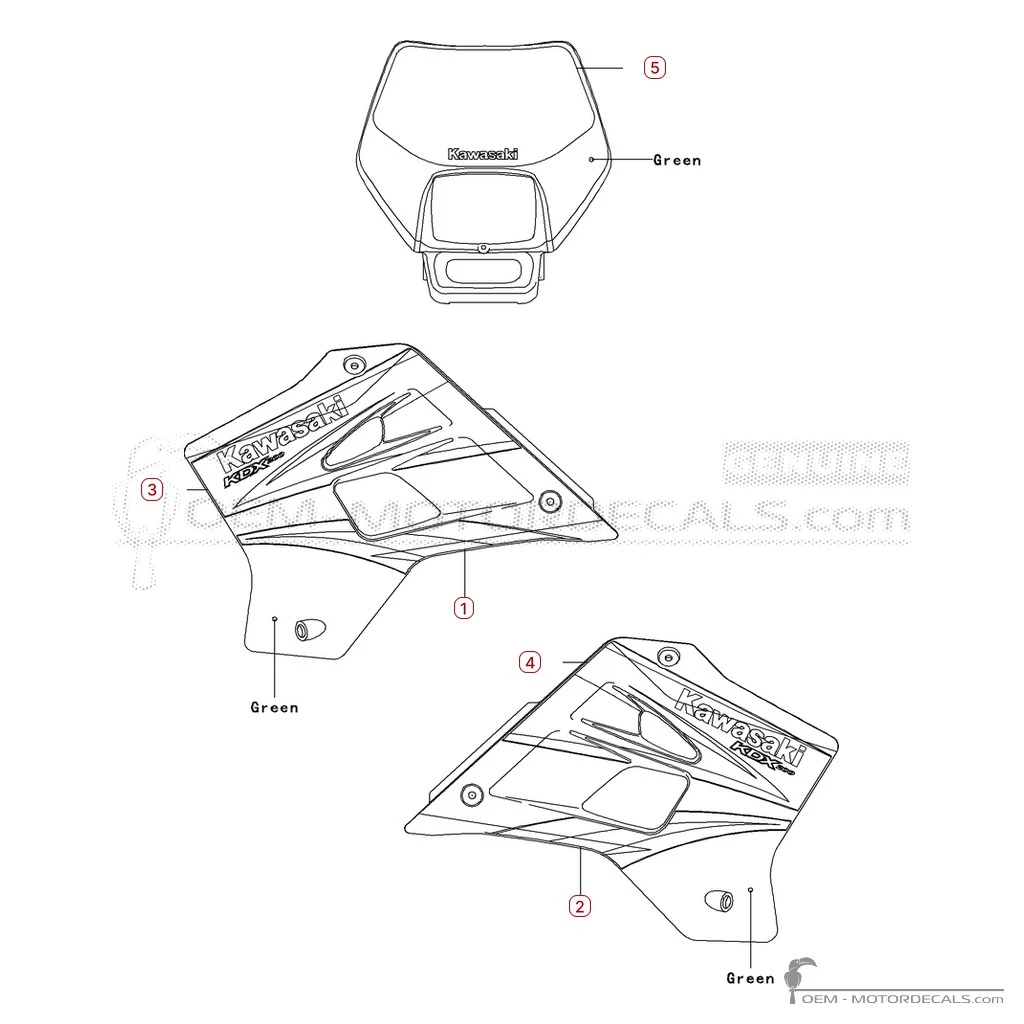 Naklejki do Kawasaki KDX200 2004 • Kawasaki Naklejki OEM