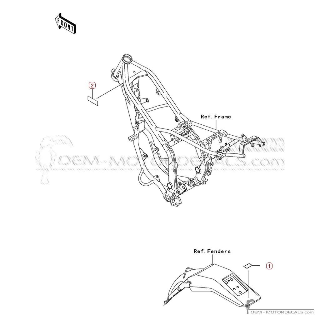 Warnhinweise für KDX200 2005 • Kawasaki OEM-Aufkleber Warnhinweise für KDX200 2005 • Kawasaki OEM-Aufkleber