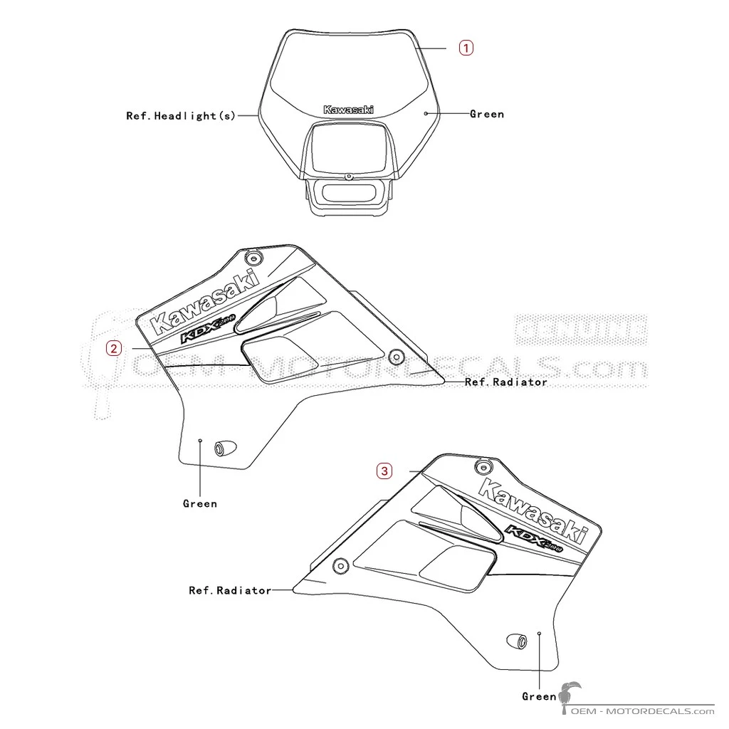 Aufkleber für Kawasaki KDX200 2006 • Kawasaki OEM-Aufkleber Aufkleber für Kawasaki KDX200 2006 • Kawasaki OEM-Aufkleber