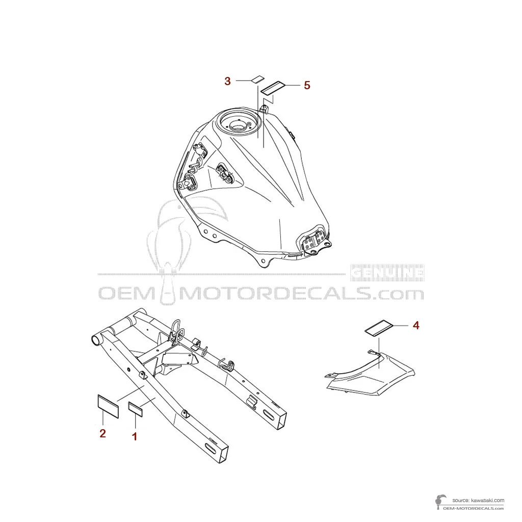 Decals for Kawasaki KLE300 VERSYSX - Caution labels • Kawasaki OEM Decals